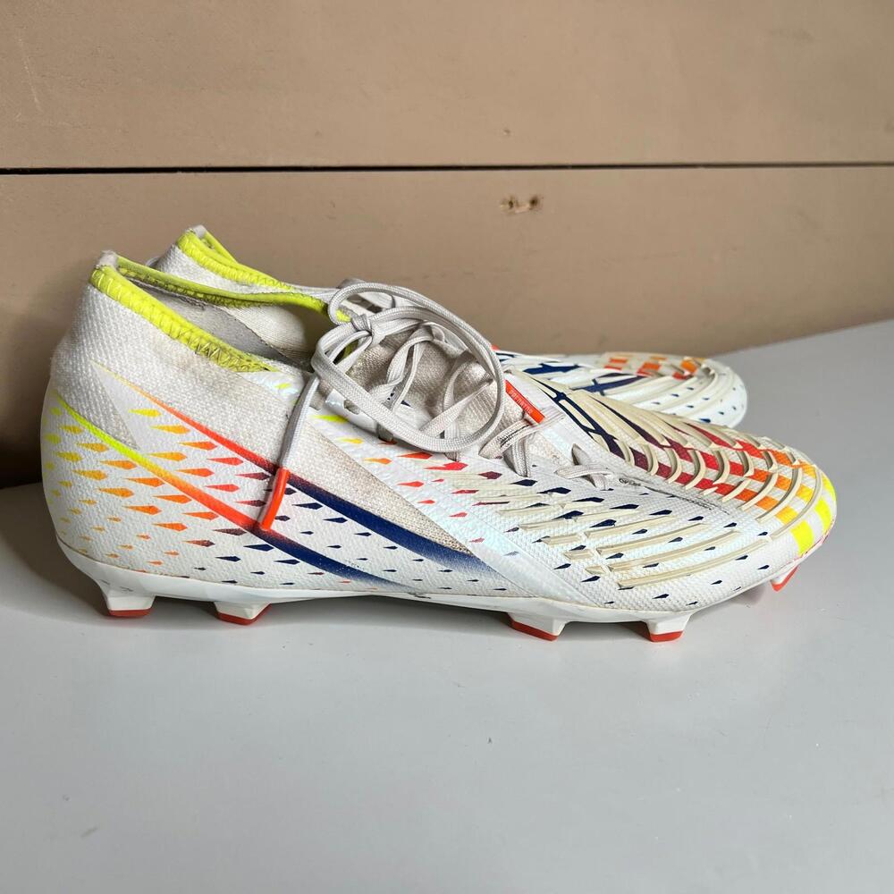 Adidas Predator Edge FG‎ Soccer Cleats White Multicolor Men’s US 10 GW1007